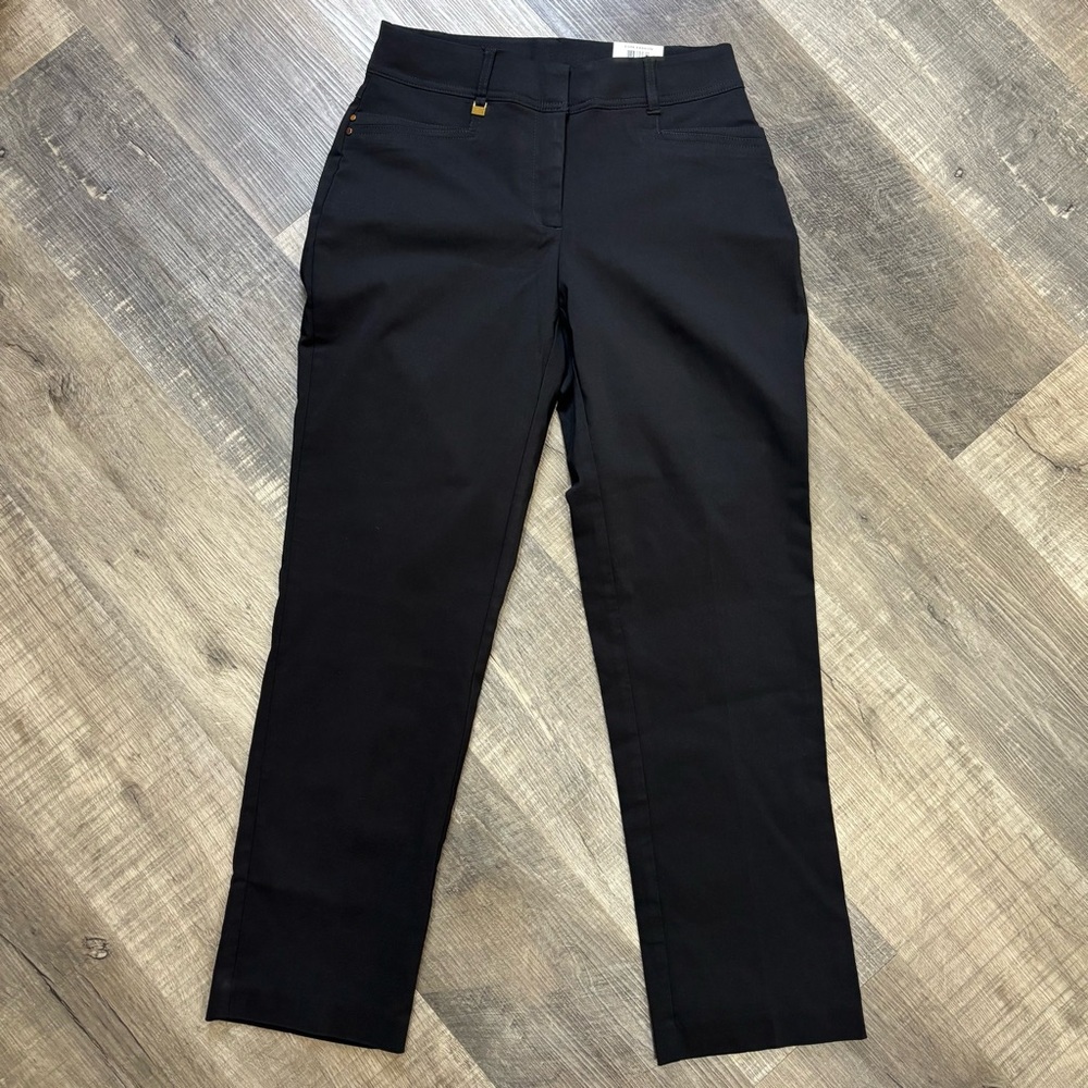 JM Collection Petite Tummy-Control Curvy Fit Black Dress Pants NWT